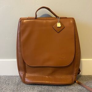 Brown Leather Backpack - Structured Bag